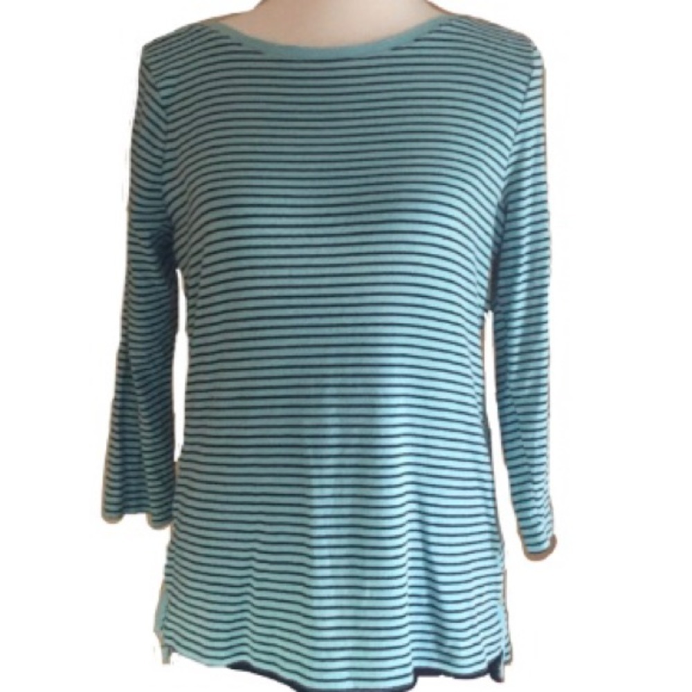 Talbots Teal Boatneck Stretch Tee